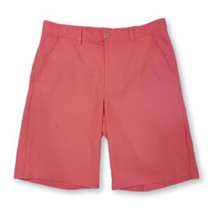 Izod Golf 10" Bermuda Shorts Coral Pink Woven Casual Preppy Mens Size 32